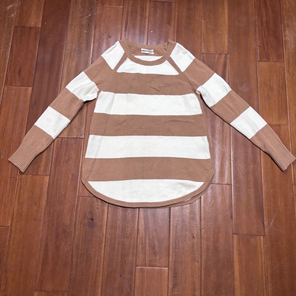 Anthropologie|Rebekah Tunic Sweater Brown|Cream Cozy Knit| Neutral Coastal| Md‎